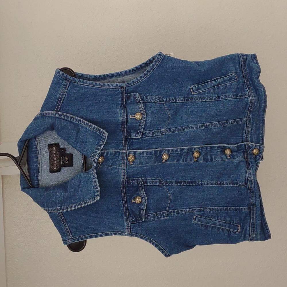 Live a Little Denim Vest Size L